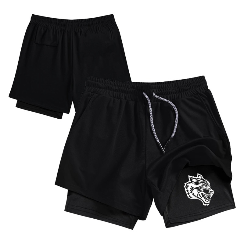 Compression Shorts Athletes - ストリートウェア メンズ ダブルレイヤー 2-in-1 カジュアル ランニング
