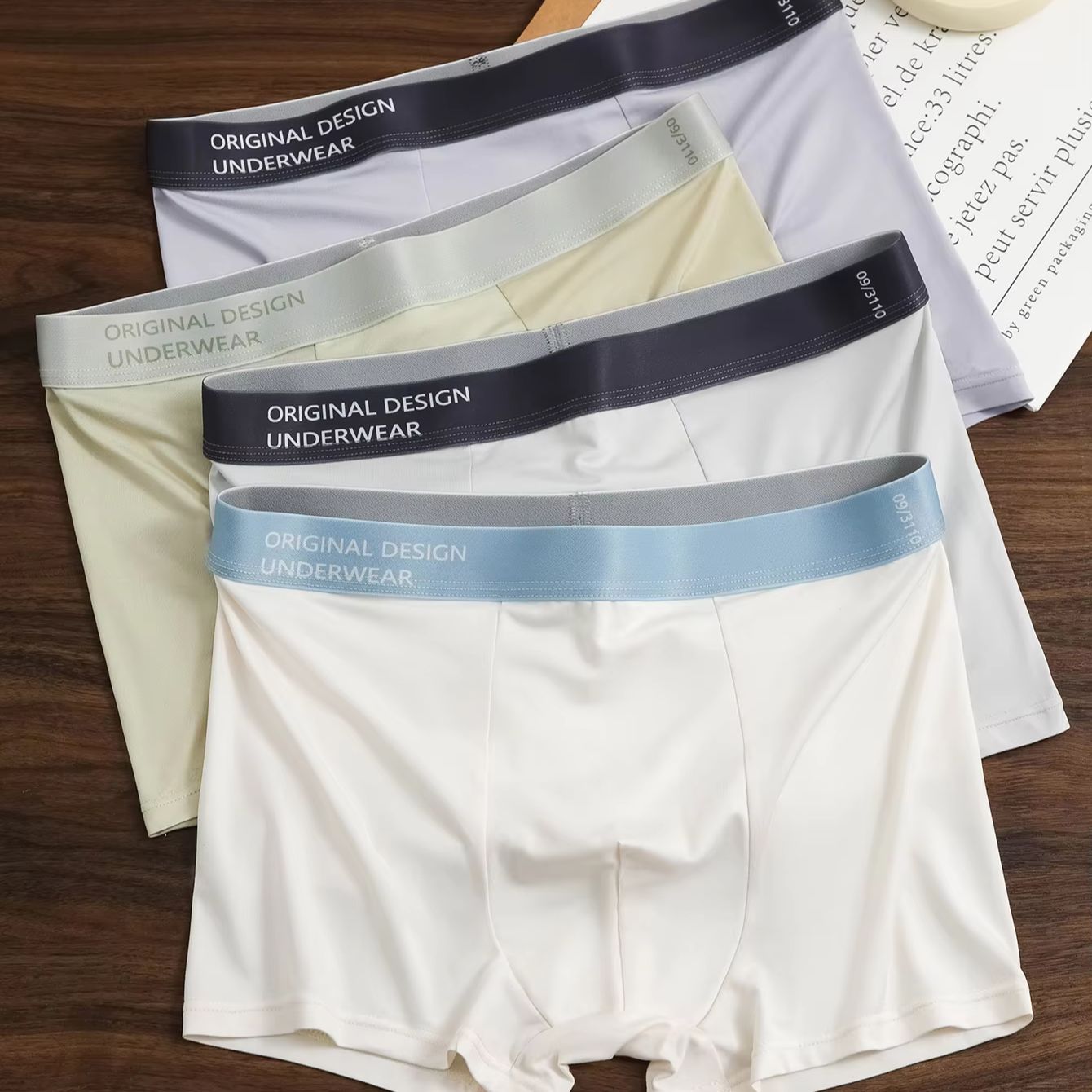 Multi Pack Underwear - メンズ新しいスタイルの下着4枚組、ソフトでシームレス、通気性があり快適な無地ボクサーブリーフ、高弾性スポーツショーツ、メンズデイリーカジュアル下着。 サイズ：S M L XL XXL