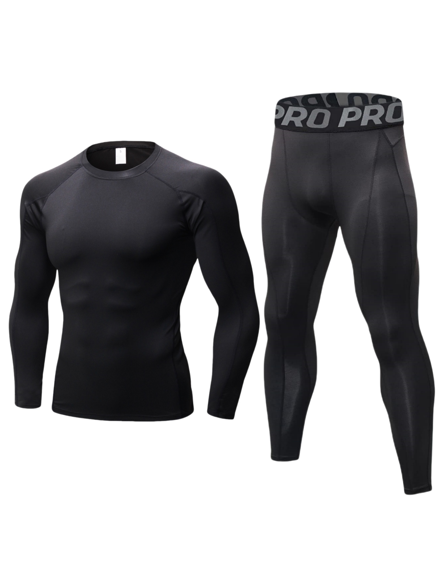Compression Long Pant - メンズコンプレッションパンツと長袖シャツのセット,暖かいサーマルベースレイヤー,上下,冬