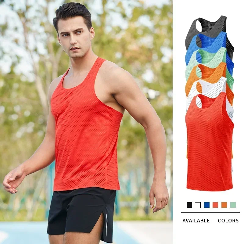 Sleeveless Undershirt - 男性ランニングタンクトップノースリーブシングレットメッシュタンクトップ男性フィットネス軽量アンダーシャツアスレチックウェア男性トレーニングスポーツベスト