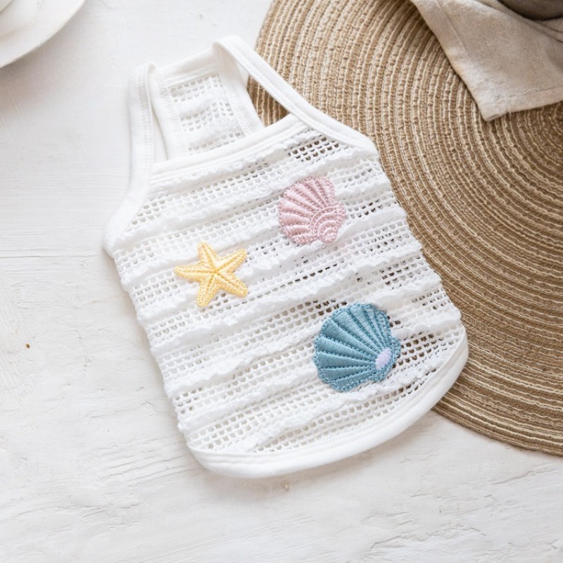 ペットスプリングメッシュ日焼け止めコート薄いテディかわいい刺 - Suspender Tank Top のレビューと価格