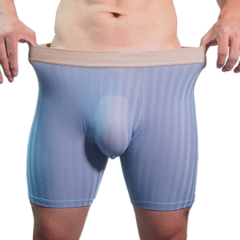 メンズボクサーショーツオムナイロン下着男アイスシルクパンティ - Long Leg Trunk Men のレビューと価格
