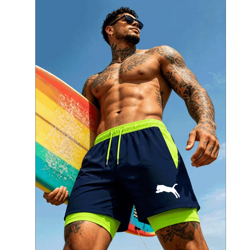 メンズ ランニング チーター ヒョウ シルエット プリント  - Compression Shorts Athletes のレビューと価格