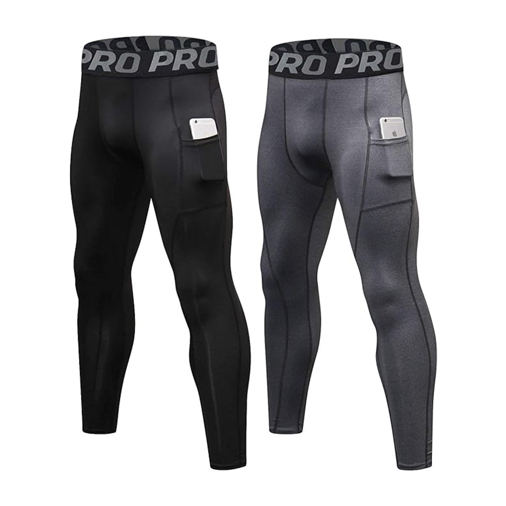 メンズコンプレッションパンツロングジョンズ男性用レギンスポケ - Compression Long Pant のレビューと価格