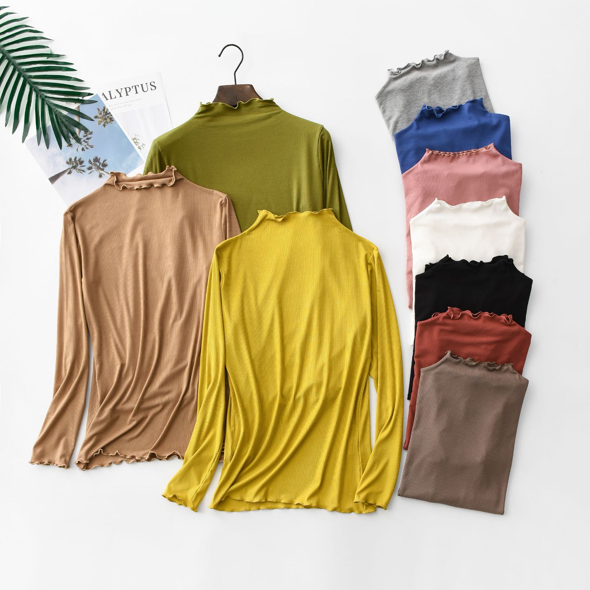女性用長袖Tシャツ,温かみのある無地のブラウス,耐引裂性,ハ - Undershirt Crew Neck のレビューと価格