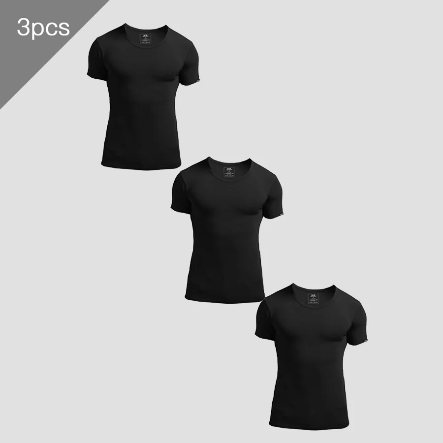 3枚組 メンズ サマー半袖Tシャツ、薄手クルーネック スリム - Undershirt Crew Neck のレビューと価格