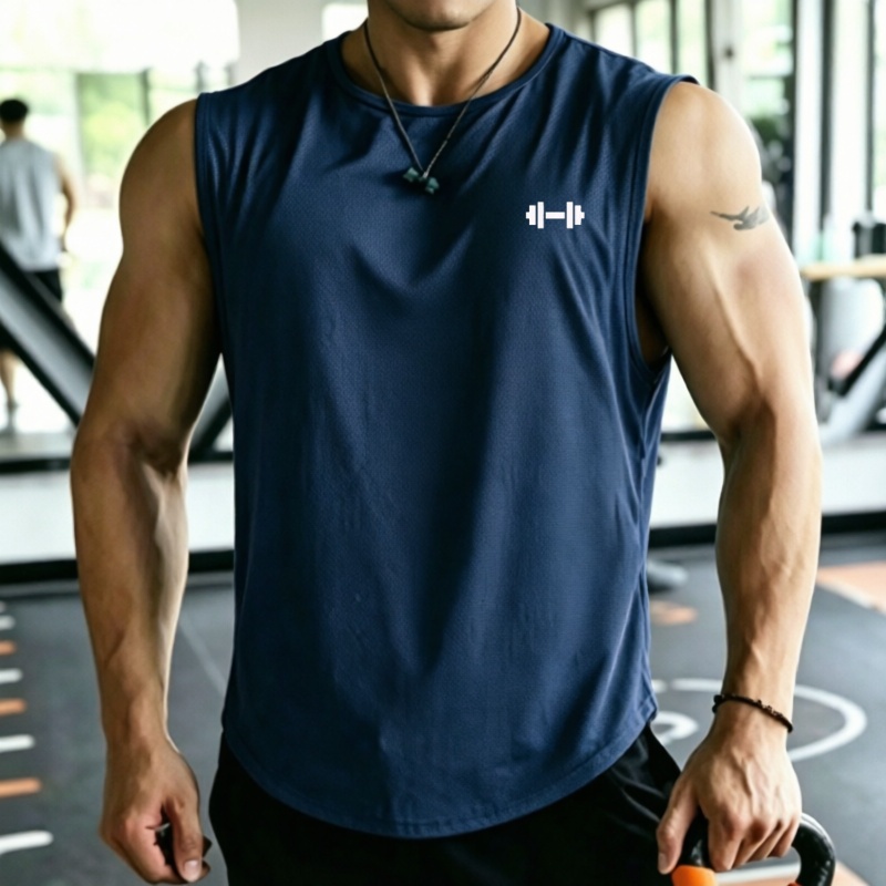2026メンズメッシュ速乾タンクトッププリントノースリーブT - Undershirt Crew Neck のレビューと価格