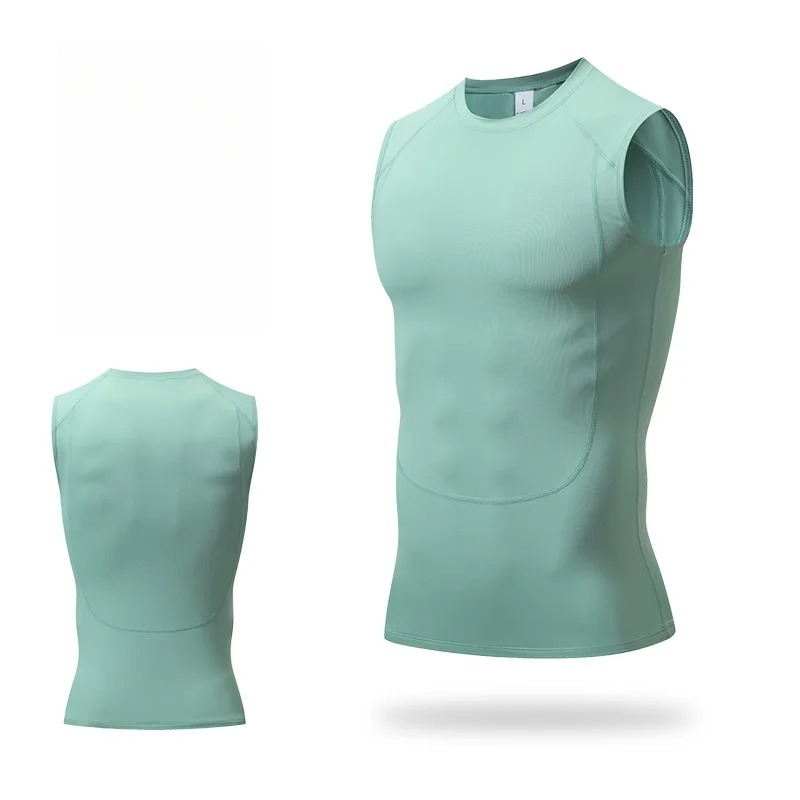 バスケットボールトレーニングタイトタンクトップ男性フィットネ - Sleeveless Undershirt のレビューと価格