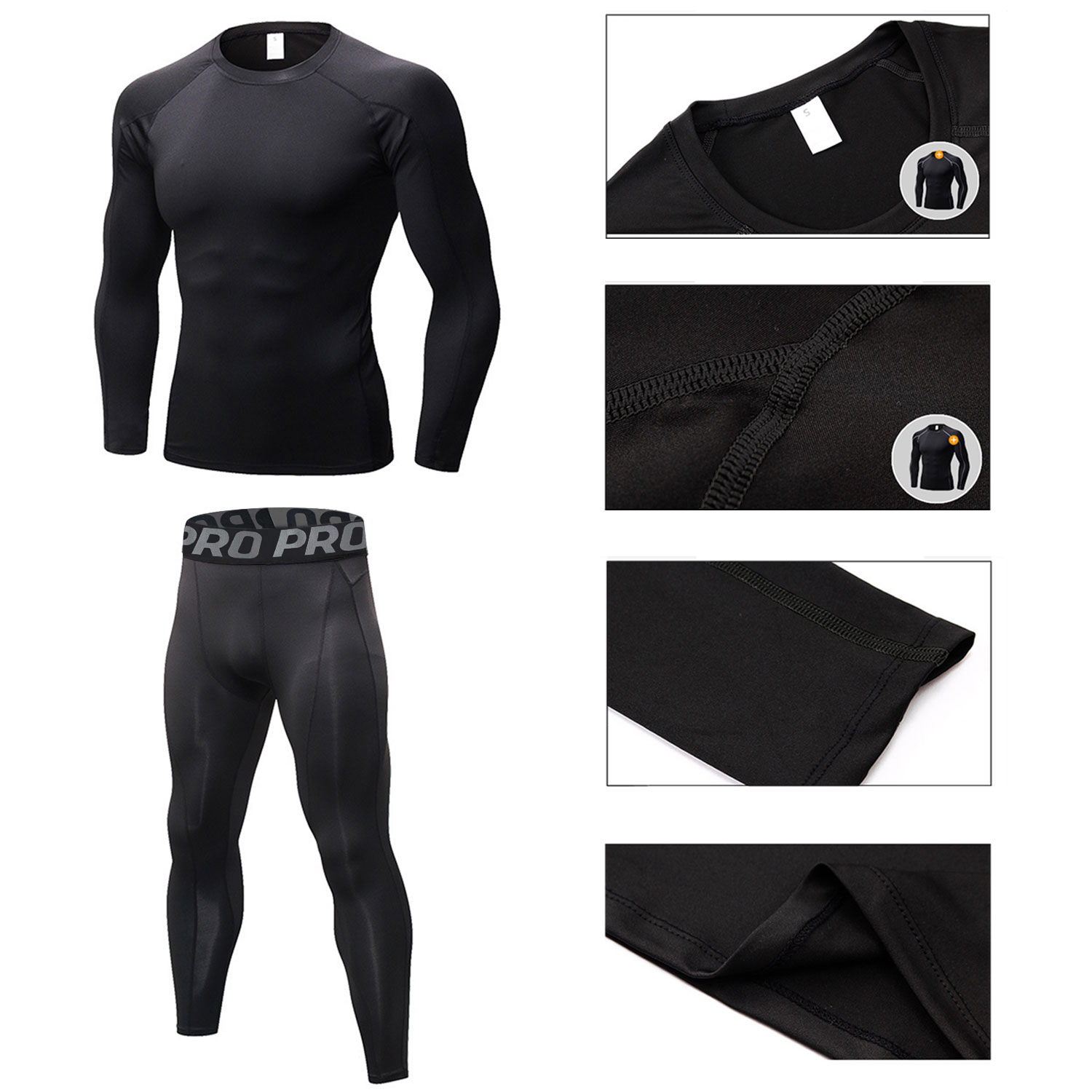 メンズコンプレッションパンツと長袖シャツのセット,暖かいサー - Compression Long Pant のレビューと価格