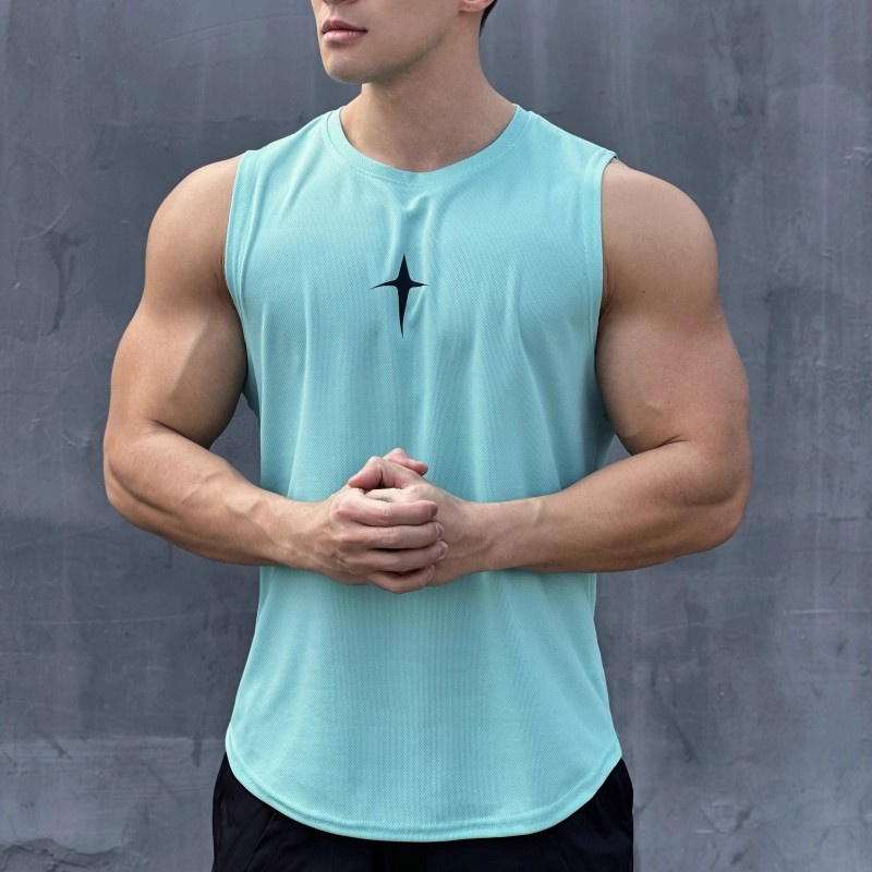 夏ノースリーブベストアウトドアカジュアルスポーツタンクトップ - Undershirt Crew Neck のレビューと価格