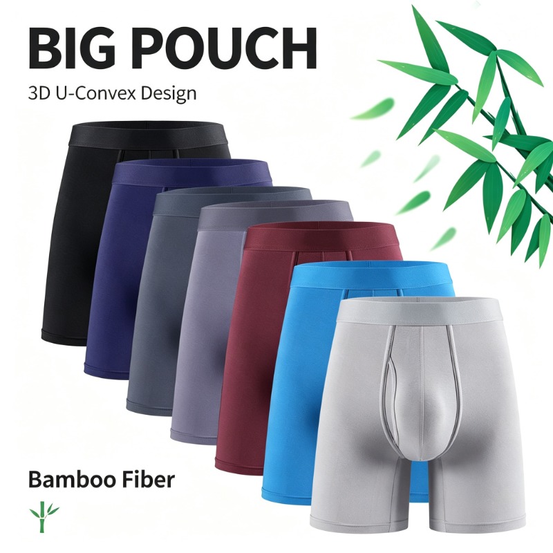 メンズ竹繊維ボクサーブリーフ、通気性下着、メンズポーチ付きス - Bamboo Fiber Trunk のレビューと価格