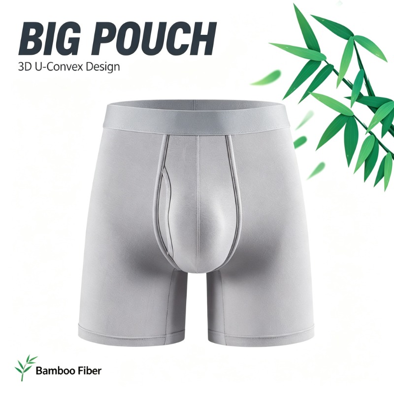 メンズ竹繊維ボクサーブリーフ、通気性下着、メンズポーチ付きス - Bamboo Fiber Trunk のレビューと価格