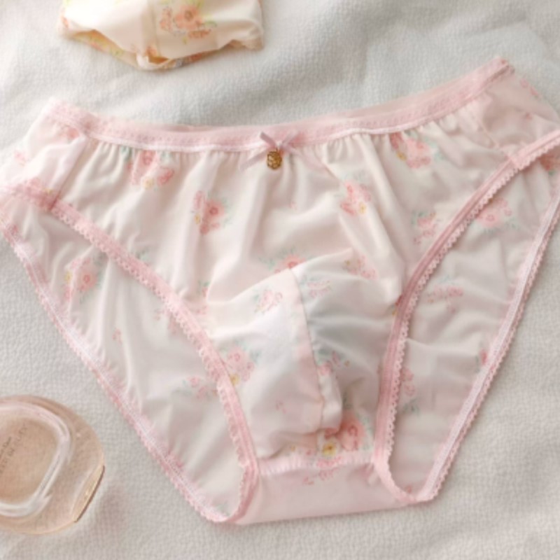 日本の新しい甘い花柄のボウタイクロスドレッシング下着、男性用 - Boxer Brief Pack Cotton のレビューと価格
