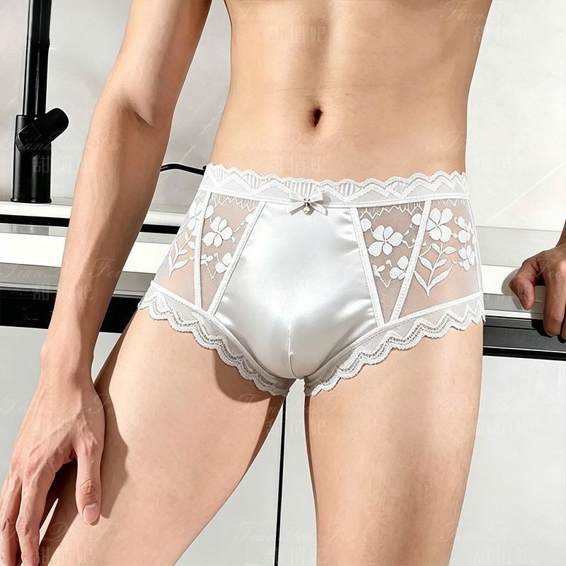 2 個シームレス超薄型シアーメッシュレース男性ブリーフ下着ポ - Pouch Boxer Pouch のレビューと価格