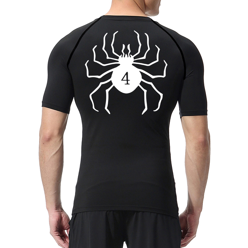 メンズアスレチック速乾性Tシャツ、スパイダープリント圧縮シャ - Base Layer Top のレビューと価格