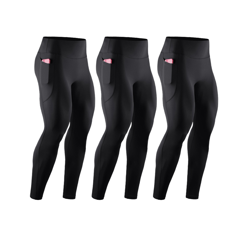 3 個男性ハイウエスト圧縮ランニングパンツポケット付き速乾性 - Compression Long Pant のレビューと価格