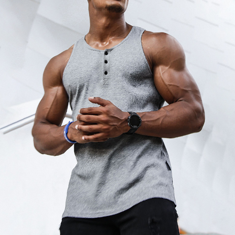 メンズ リブ編みトップス ノースリーブ ヘンリーシャツ Vネ - Undershirt Crew Neck のレビューと価格