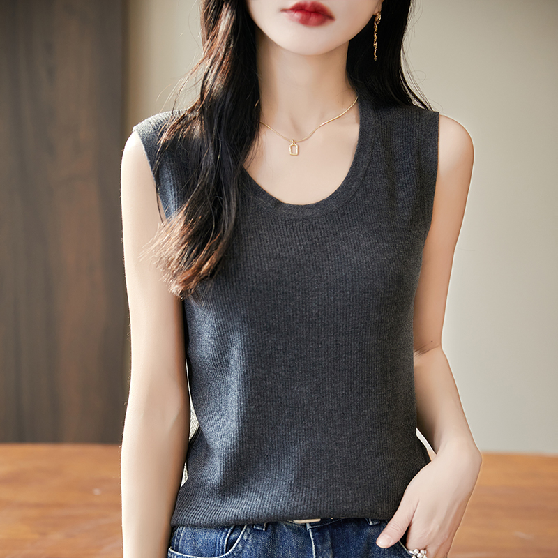 WinvyNee 女性ディープクルーネック梳毛ウールリブスリ - Tank Top Ribbed のレビューと価格